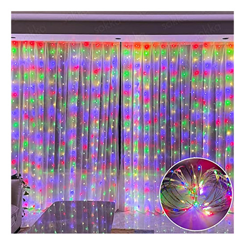 Yidong 300pcs Christmas String Lights Led Curtain W54cy