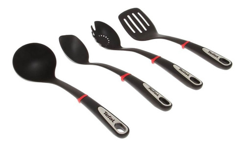 Juego De Utensilios 4 Piezas T-fal Ingenio Ingk2060-1 Negro