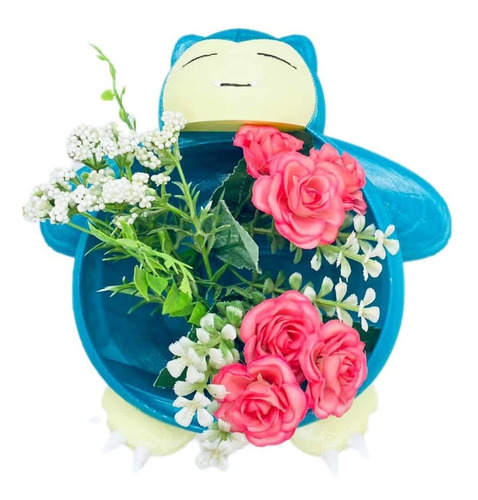 Imagen 3 de 9 de Maceta Pokemon Snorlax 3d Cactus Suculentas Pintado A Mano