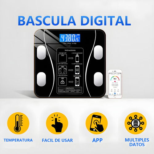Balanza Báscula Digital Corporal Alta Precisión Hog.87.app