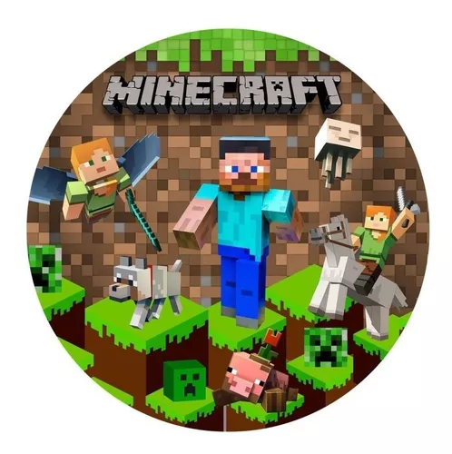 Minecraft Mine Craft Papel De Arroz p/ Bolo A4 20x30cm MOD.09 em