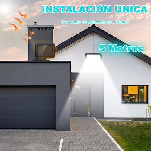 M 2pzs 240led Lampara Solar Exterior Pared Sensor