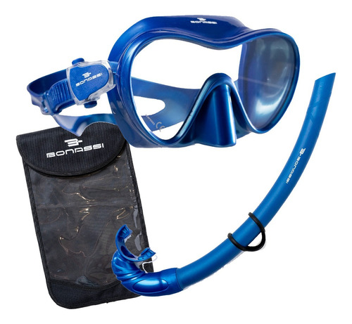 Visor Mascara Frameless Hercules Y Snorkel Bahamas Azulmetal