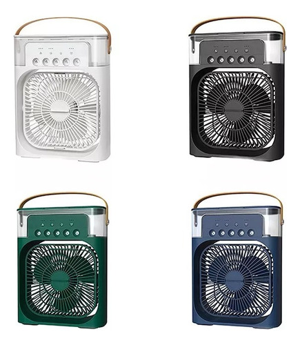 Mini Ventilador Para Escritorio Aire Acondicionado Portátil 20 Cm Verde Oscuro Verde Plástico 3