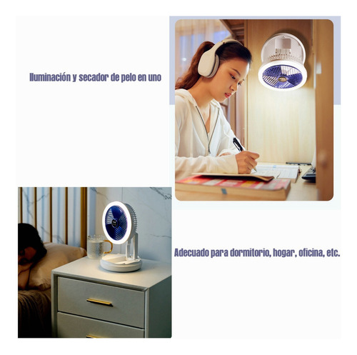 Li Ventilador Portátil Recargable Fan Con Luz Pequeño