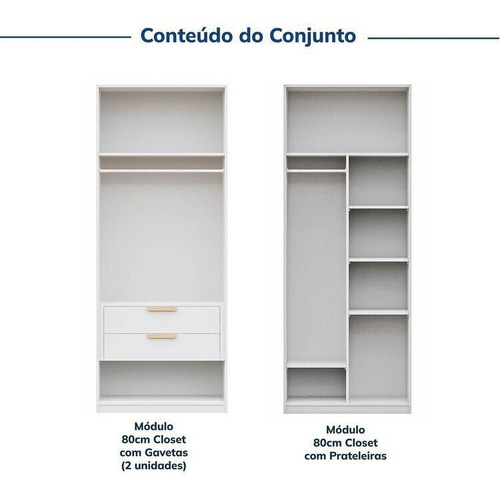 Guarda-roupa Modulado 3 Peças Jade Cabecasa Db