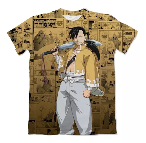 Camisetas anime em silk screen estampa Fullmetal Alchemist - Camisetas  anime 30.1 penteada e reforçada, 100% algodão estampa no tamanho Gigante!