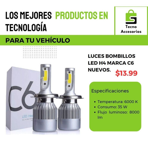 Luces Bombillos Led H4 H7 H1 9006 9007 C6