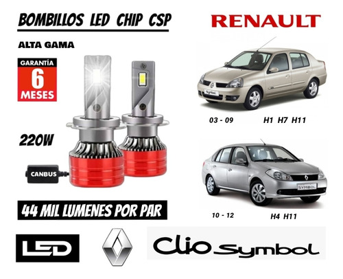 Bombillo Led Alta Gama Chip Csp 44 Mil Lumenes 220w Renault 
