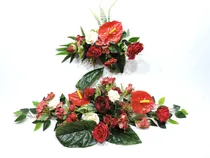 Comprar Conjunto Arranjo Floral Flores Artificiais Arco Pergolado 
