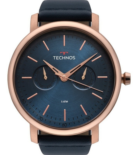 Relógio Technos Masculino Executive 6p25bs/2a Rose Couro Nf
