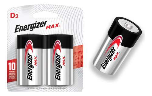 Pilha Alcalina D Energizer Bateria Grande Lr20 2 Unidades