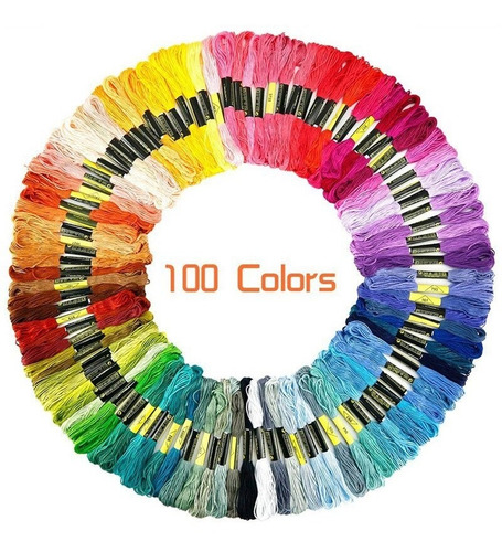 Hilo Para Bordar, 100 Madejas Colores Surtidos