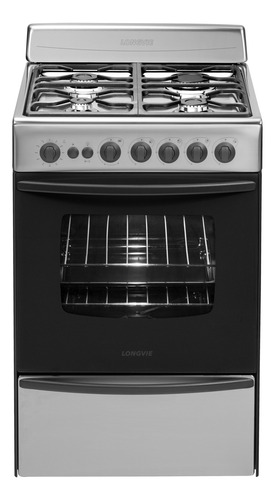 Imagen 2 de 11 de Cocina A Gas Longvie 13501xf 56cm Inox Cajón Parrilla