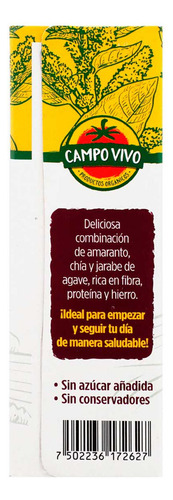 Barra De Amaranto Con Chía Campo Vivo 100g