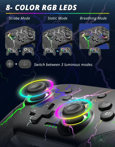 Controle de joystick sem fio Data Frog S80 Controlador sem fio preto