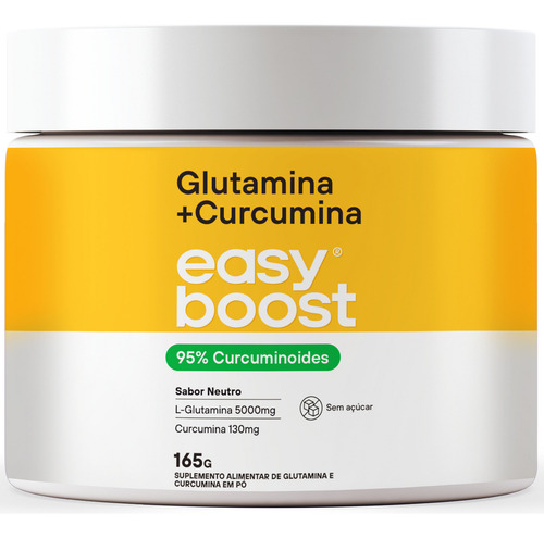 Glutamina + Curcumina Easy Boost 95% Curcuminoides 165g Sabor Neutro