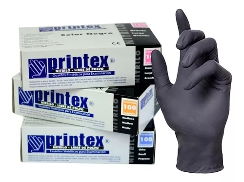 Guantes Nitrilo Caja 100 Unidades Color Negro.