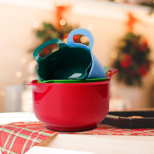Boxedhome 4 Pack Nesting Bowl Bowl De Navidad Con Boquil