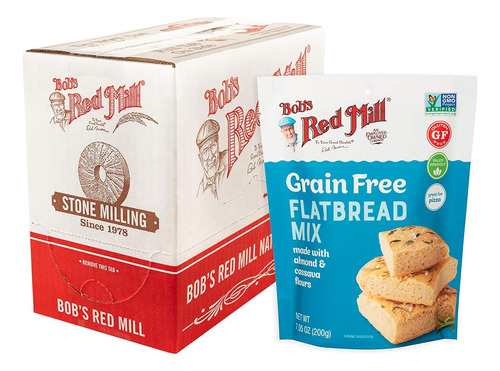 Bob's Red Mill Mezcla De Pan Plano Sin Granos, 7.05 Onzas (p