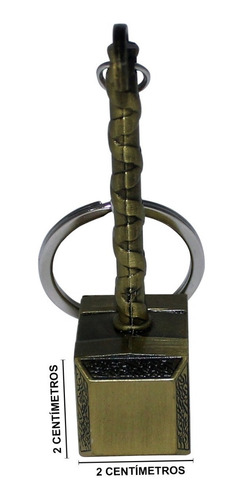 Imagen 4 de 10 de Llavero Martillo Thor Marvel De Metal | Mjölnir Dorado