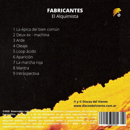 Imagen 3 de 3 de Fabricantes - Álbum El Alquimista (versión Digital: .wav)