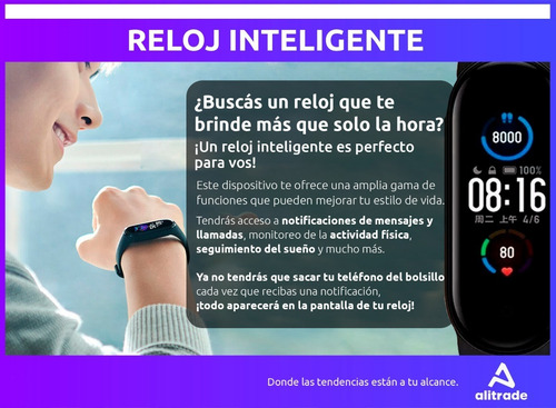 Imagen 3 de 10 de Smartband Reloj Inteligente Deportivo Bluetooth Calorías