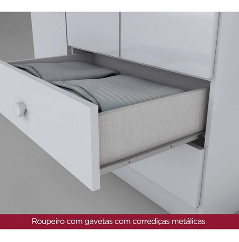 Imagem 11 de 12 de Quarto Infantil Com Guarda Roupa 3 Portas Cômoda E Hc