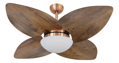 Ventilador de teto Volare VD42 Dunamis Rádica cobre com 4 pás cor  imbuia de  mdf, 120 cm de diâmetro 127 V