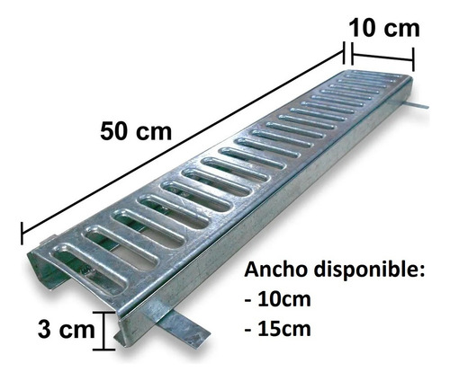 Rejilla Lineal Guardaganado Chapa Galva (50x10cm) Desague