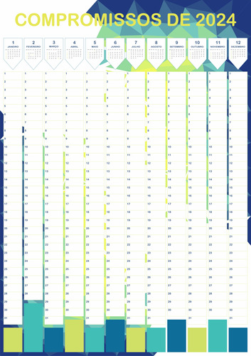 Calendário Adesivo Anual Compromissos Personalizável 100x70