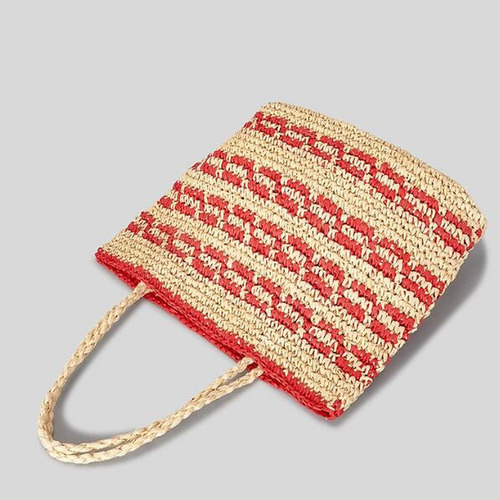 Bolso De Hombro Tejido Bolso De Playa Portátil Para