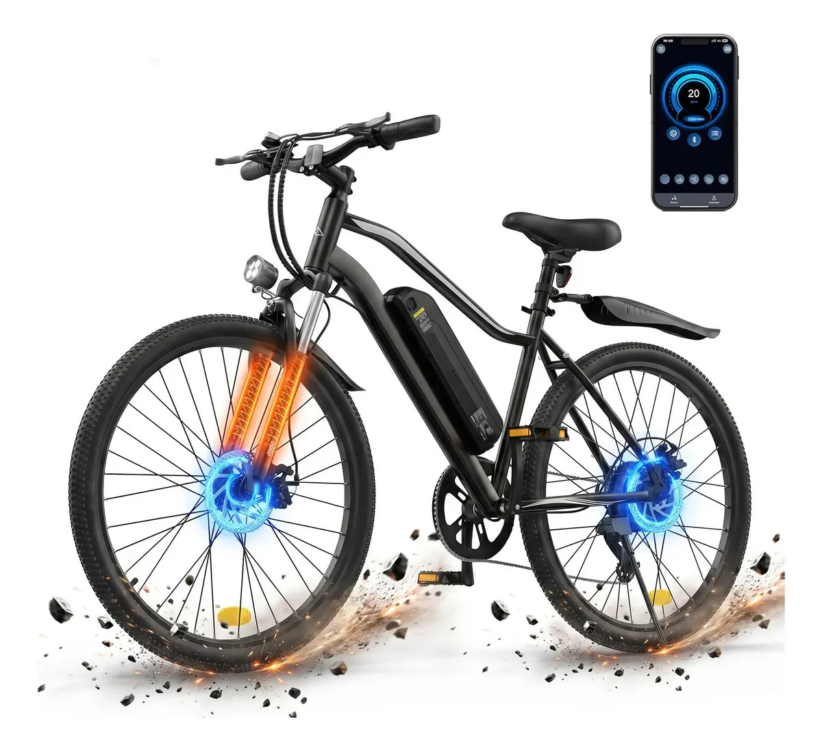 Bicicleta Eléctrica 1000W 35km/h 15.6AH Rodado 26 Bicicleta Electrica Con App