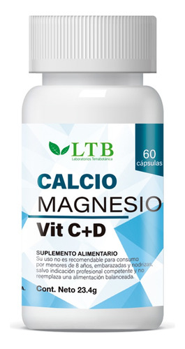 Calcio Magnesio 60 Cápsulas Problemas Óseos En General