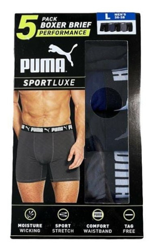 Boxer Puma Hombre 5 Pack Strech Sport Luxe Original L