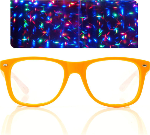 Gafas De Difracción Starburst Premium ,para Raves , Naranja