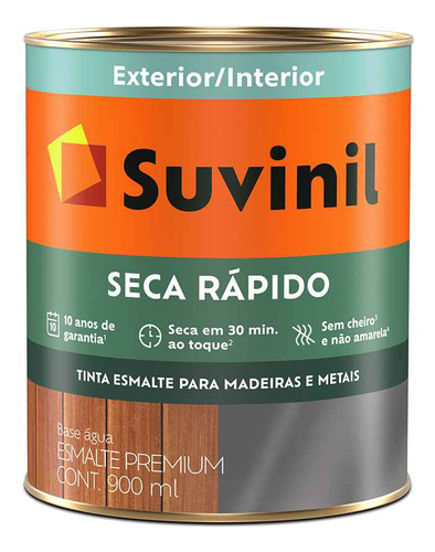 Esmalte Suvinil Tabaco Al Agua Seca Rápido 0.9l Brillante