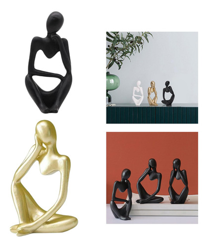 2pcs Thinker Escultura Escritorio Estatuilla Estatuilla De
