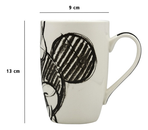 Taza Porcelana Set 2 Pz 480ml Minnie Y Mickey