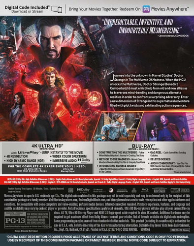 4K Ultra Hd + Blu-ray Doctor Strange In The Multiverse Madness