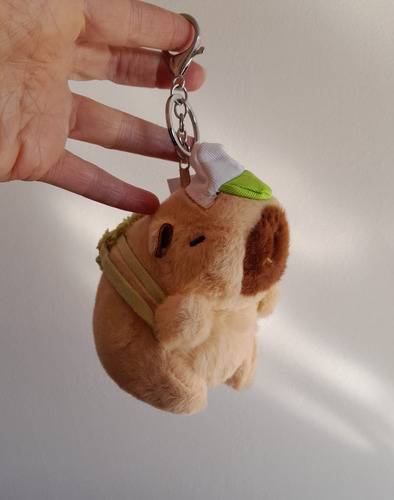 Llavero Peluche Capibara. Bag Charm Para Cartera Mochila Marrón Claro