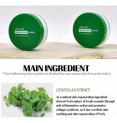 Maquillaje Polvo Traslucido_ Cica Coreana_ Control De Brillo