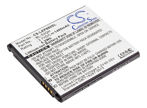 Batería Cs-lkp880sl P/ LG Optimus 4x Hd, Bl-53qh, 1400mah