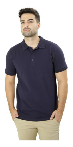 Imagem 1 de 7 de Polo Cotton Algodão Pima Marinho