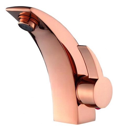 Torneira De Cuba E Banheiro Monocomando Misturador Baixa Cascata Luuk Young 5058 Rosa Gold Brilhante