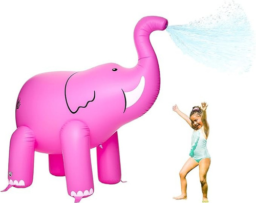 Aspersor Inflable Agua Piscina Elephant 182 Cm Bigmouth Inc Color Rosa Chicle
