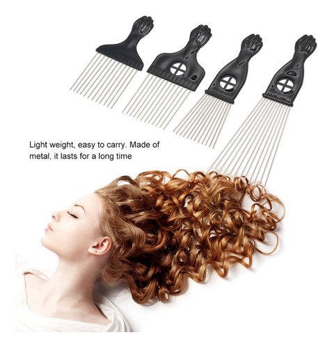 Cx Juego De Agujas Negras Afro Tools Pein Hairdressing, 4