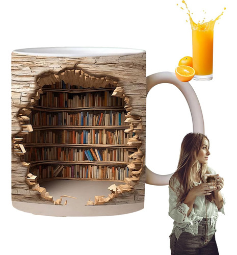 Taza De Estantería 3d, Taza De Estantería De Biblioteca