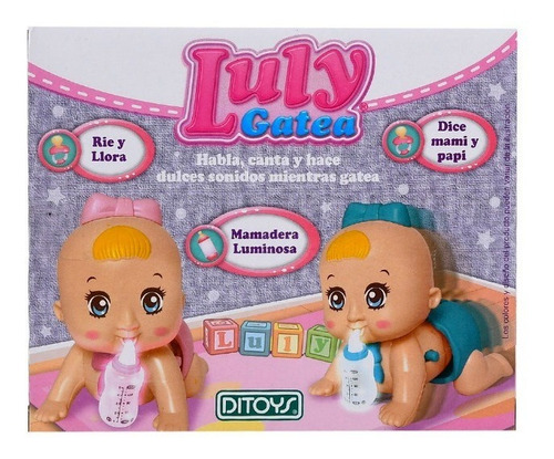 Muñeca Luly Gatea Mamadera Luz Y Sonido Rie Y Llora Ditoys