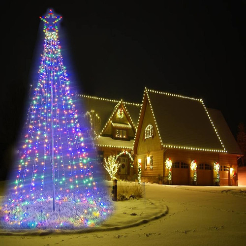 Iluminación Exterior Árbol De Navidad Control Remoto 840led,